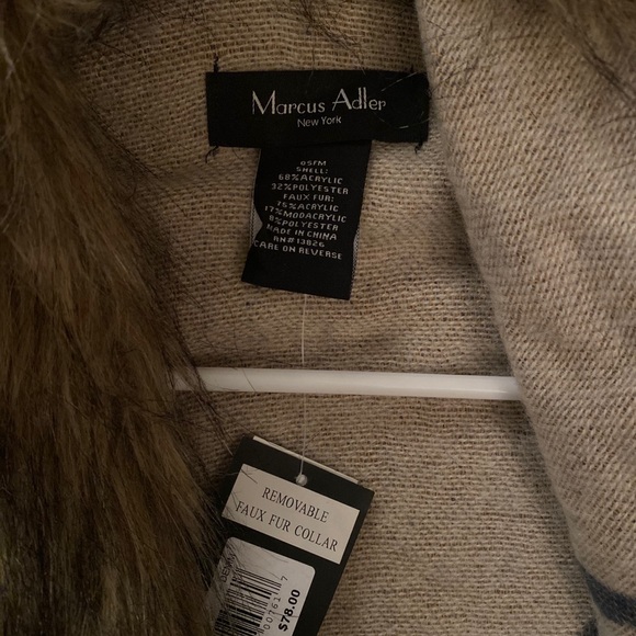 MARCUS ALDER NY FUR & FRINGE PONCHO - Picture 2 of 3